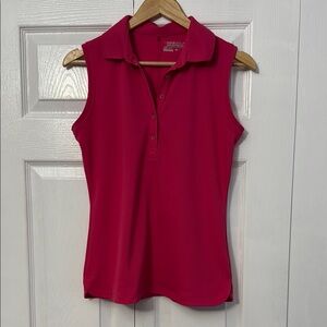 Women's Sleeveless Polo Top - Pink